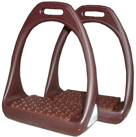 Compositi Kunststoffsteigbügel Reflex mit Flexibler breiter Trittfläche braun/braun Steigbügel aus Kunststoff