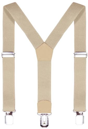 DonDon Bretelle bambino beige 2 cm fini e regolabili, altezza 80 - 110 cm, 1 - 5 anni