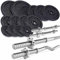 ScSPORTS® Hantelset - 27.5-100kg, inkl. 2 Kurzhanteln, Langhantelstange, SZ Stange, Ø31mm, Hantelscheiben, Gusseisen - Gewichtsset, Langhantel (55 KG (2x10 + 4x5 + 4x2.5 + 4x1.25))