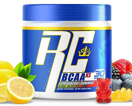 Ronnie Coleman's BCAA XS Powder with EAAs, Branched Chain Amino Acids Post Workout Muscle Recovery, Sugar Free Hydration Drink for Women and Men, Lemonbeary Gummies, 30 Servings