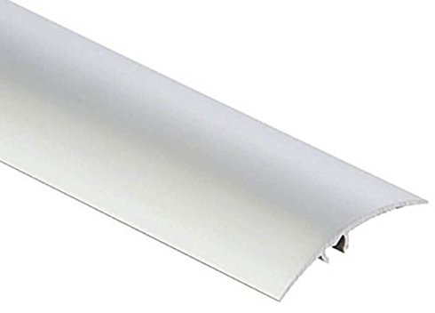 Cezar Aluminium Carpet Cover Door Threshold Trim 30mm - Silver - Transition Strip Push-In Fix, 0.93m Length TMW Profiles (930x30mm)