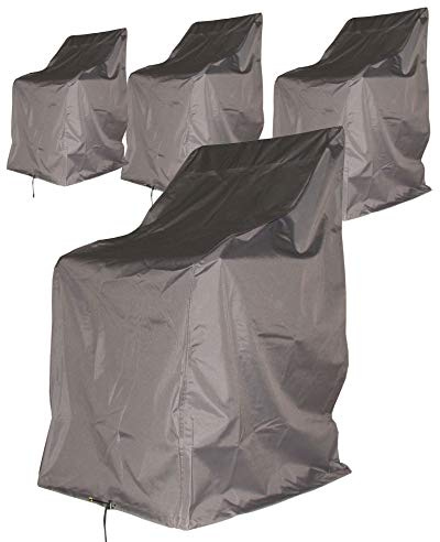QUICK STAR 4 x Schutzhülle Stuhlhülle Stapelstuhl Dinnersessel Klappstuhl Sessel Schutzhaube Abdeckplane Grau