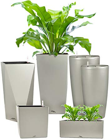 Pflanzwerk® ÖKOSYSTEM Pflanzkübel Square - Blumentöpfe Übertöpfe mit BEWÄSSERUNGSSYSTEM - 75x40x40cm GRAU METALLIC *Indoor & Outdoor Blumenkübel* *UV-Schutz* *Premium Markenqualität*