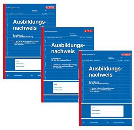 Herlitz 840702 FormularbuchAusbildungsnachweis, DIN A4, 28 Blatt (3 Berichtsheft, DIN A4)