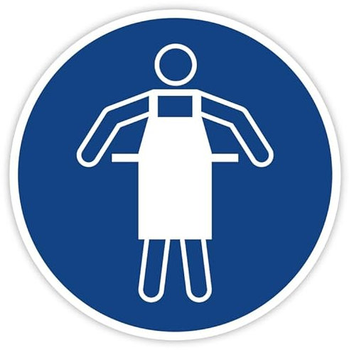 Aufkleber Gebotszeichen „Schutzschürze benutzen“ Blau Folie nach ISO 7010 M026 | Ø 5-30 cm Made in Germany, Größe: Ø30 cm