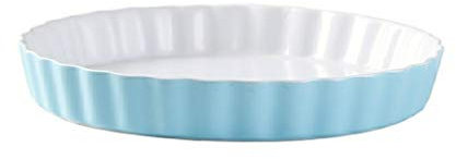 ZHANGXIAO Teglia Padella in Ceramica Durevole Ciotola Rotonda Utensili da Cucina per Forno, Torta, Torta, Pizza (Colore : Blu, Dimensione : 26cm(10.24))