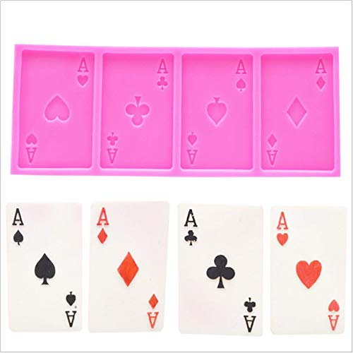 ANNIUP, stampo per carte da gioco in silicone, riutilizzabile, per cioccolatini, teglie antiaderenti, decorazione per torte, sapone, torte, pane, pasticcini, pasticcini, zucchero