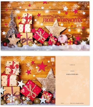 GESCHENKGUTSCHEINcom by POS-HAUER. 100 Gutscheine, blanko zum selber Ausfüllen. Für Weihnachten x-mas. Formulare für Firma, Einzelhandel.