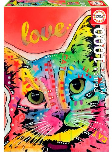 Educa - Puzzle de 1000 Piezas para Adultos | Tilt Cat Love, Dean Russo. Incluye Pegamento Fix Puzzle. A Partir de 14 años (19257)