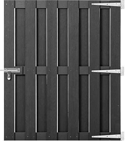 vidaXL Garden Gate, Fence Wall for Outdoor Balcony Patio Backyard, Privacy Screen for Entryway Driveway, Fence Gate Panel Border, WPC Gray