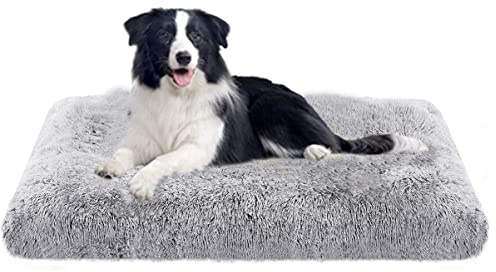 SOAI Flauschige Große Hundebett,65x48cm Langer Weiche Polsterung, Multifunktional Hundematte,Waschbar Hundekissen für Mittelgroße XXL Hunde