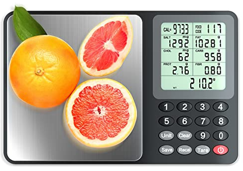 Fuzion Food Kitchen Scale with Nutritional Calculator, 6.6 lb / 3 kg