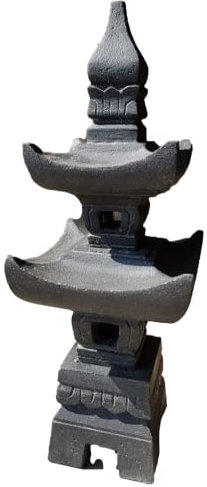 Schöne Laterne Pagode aus Steinguss perfekt für den Garten die Terrasse oder den Vorgarten ist Frostfest Witterungsbeständig und Neu 70cm H, KA-BR-PL-70