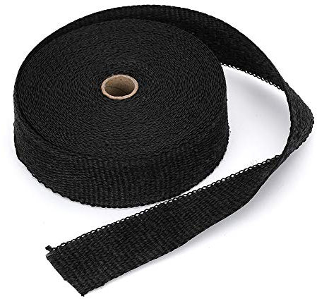 Motorrad Hitze Schild Hülle 5m / 10m / 15m 5 cm Breite Wärmeabgas-Thermo-Wrap-Schildschutz-Tan-Band-Isolier-Tuch-Roll-Kit für Motorrad-Auto Auspuffband (Color : 15m black)