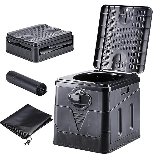 LIBOOI Faltbare Campingtoilette, tragbare Trenntoilette, trockentoilette, Camping toiletten, Mobile Toilette mit 100 Müllsäcken für Camping, Lagerung, Festival
