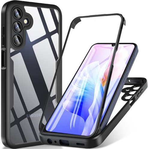BESINPO Für Samsung Galaxy A15 Hülle, Samsung Galaxy A15 5G/4G Hülle Mit Eingebautem Displayschutz, 360° Rundumschutz Stoßfest Robust Case Handyhülle Schutzhülle für Samsung A15 (Schwarz)
