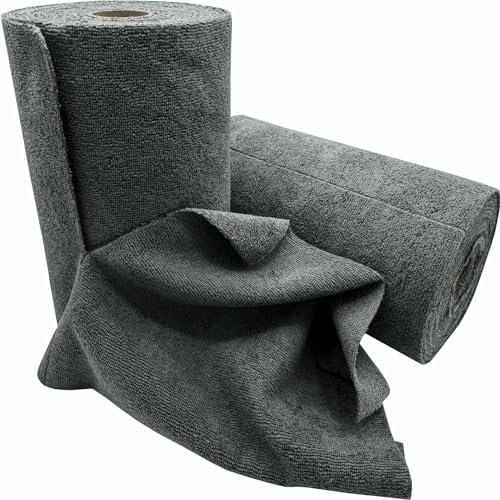 Mikrofaser Putzlappen Reinigungstücher wiederverwendbar 5x50 Stück pro Rolle Abreißbare waschbare Putztücher Fusselfreie Microfaserputztuch für Auto Küche Bad Haus 30x30cm Anthrazit