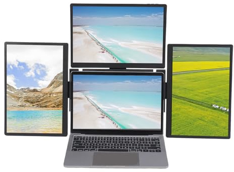 Gugxiom 13.3 Inch Laptop Screen Extender, 1920x1200P IPS Tripple Monitor for Laptop with 4 USB 3.0 Ports 1 Type C Port for 11.6-17 Inch Windows OS Linux Laptops