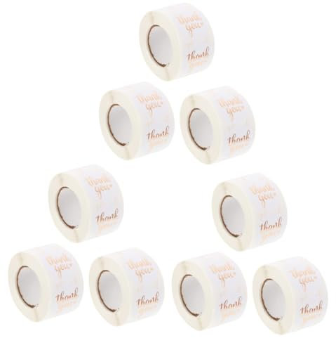 EXCEART 9 Rollen Aufkleber Etikett Aufkleber Mit Kreisetiketten Geschenkverpackungsaufkleber Verschlussetiketten Für Umschläge Hochzeitsaufkleber Danke Etiketten Baby Buchstabe Sammelalbum