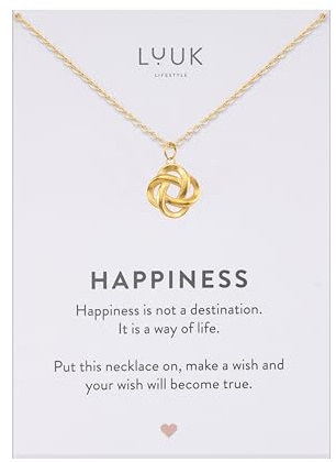LUUK LIFESTYLE Elegante Damen Halskette mit Anhänger und Spruchkarte | Edelstahl, Wasserfest, Hypoallergen, Verstellbare 50cm Kette, Geschenkidee, Alltags Look, Modeaccessoire