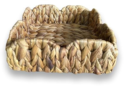 Porta tovaglioli in giacinto d'acqua 22 * 22 * 8cm, intreccio, design naturale, portatovaglioli