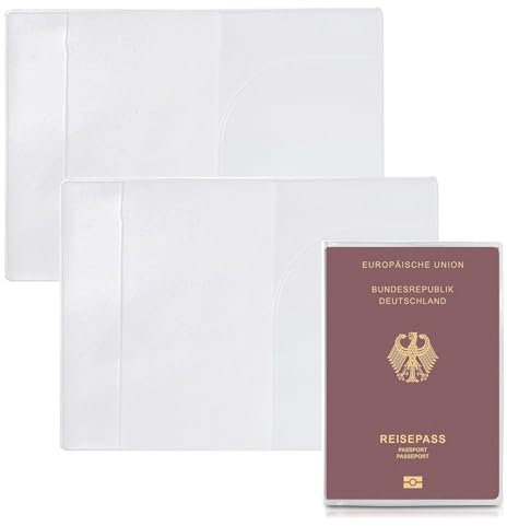 Cozevdnt 2 Stücke Reisepasshülle, Transparent Passport Hülle für Den Neuen Reisepass, Reißfester Schutzhülle, Passport Protective Case, Schützt Ihren Pass vor Wasser, Tear-Resistant, 13.5 x 18.8 cm