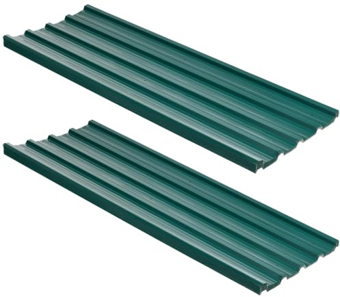 Outsunny Corrugated Roofing Sheets Galvanised Pack of 24 129 x 45cm Green | Metal Roofing Sheets, for Greenhouse, Garage, Storage Shed, Carport