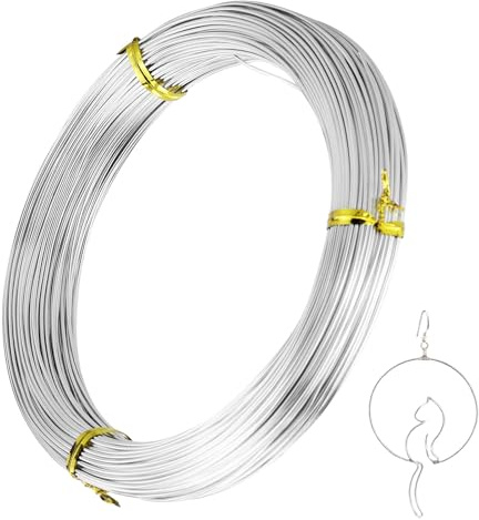 50m 20 Gauge 0.8mm Aluminum Craft Wire, 165 Feet Bendable Metal Wire for Sculpting | Jewellery Wire, Bike Modelling Skeleton Crafting Floral Making, Jewelry Making, Wire Weaving and Wrapping (Silver)