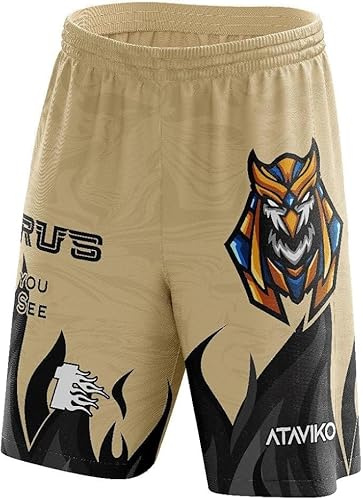 Ataviko Pantaloncino Horus, Mare, Beach Volely, Gym Palestra, Passeggio e Sport Estivi, (IT, Testo, L, XXL, Regular, Regular, Standard, Sabbia)