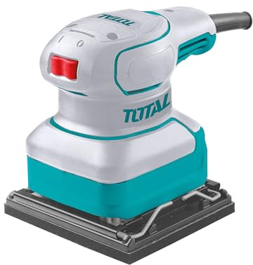 TOTAL - Ponceuse de paume filaire | Inclut 5 feuilles de papier abrasif | Parfait pour les surfaces planes et larges | Vitesse à vide 14 000 tr/min | Base de ponçage 110 x 100 mm
