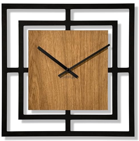 Flexibel väggklocka utan tickande ljud modern design trä svarta väggklockor vardagsrum ungdomsrum fyrkantig pojke harmonisk
