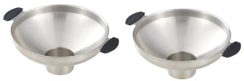 Cabilock 2 Piezas embudo de acero inoxidable embudo dosificador largo agua vaso limpiadores boca ancha de boca ancha dispensador s para matraces de cocina Silver