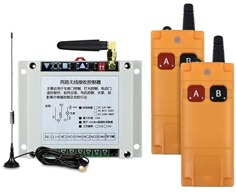 Largo DC 12v 24v 36v 48v 30a Relé 2ch RF receptor de control remoto inalámbrico transmisor de control industrial motor de puerta de garaje (2RF)