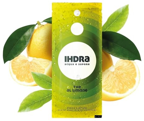IHDRA - 100 Bustine Insaporitore Acqua Senza Zucchero - 100% Naturale, Senza Glutine, Con Estratti di Frutta e Piante | Bustina Da 1,6g x 0,5L | Insaporitore Acqua Dal Gusto IRRESISTIBILE, Thè Limone