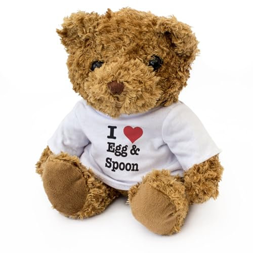 I LOVE EGG & SPOON - Teddy Bear - Cute Soft Cuddly Adorable - Gift Present