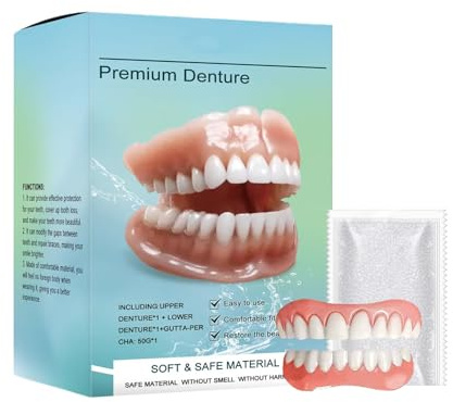 Silicone Reline Denture Set, Prothesen Unterfütterung Silikon Gebiss, Zahnprothese Zahnreparaturset, Zahnersatz zum Aufstecken, Silicone Reline Denture Set, Kosmetische Zähne Temporäre Prothesen