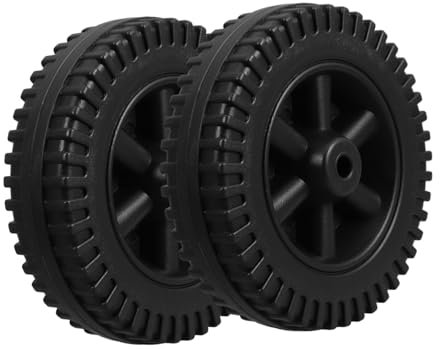 DIYEAH 2pcs 6 Inch BBQ Grill Replacement Wheels Heavy-Duty Swivel Caster Wheels for Grill Cart Utility Carts and Generators Black Plastic