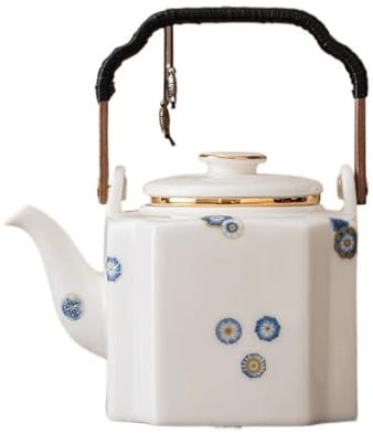 Tetera Tetera De Porcelana Blanca Sencilla De 1000 Ml Con Filtro De Revestimiento For Oficina De Gran Capacidad Tetera para Infusor