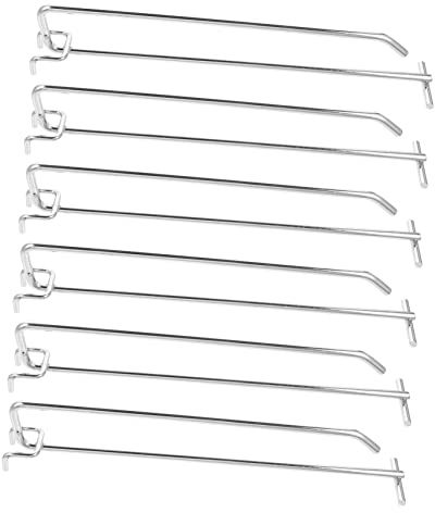 Yardenfun 6 Piezas Ganchos Metálicos para Panel Perforado Resistentes y Organizadores para Tienda y Taller Compatibles con Tablero Soporte para Colgar Artículos Pared