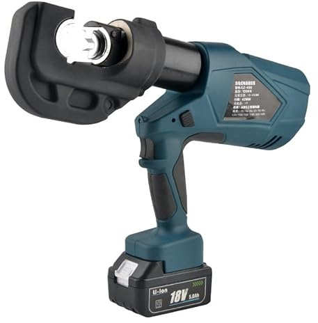 AETEREOS Pinza Crimpatrice Idraulica Elettrica, Pinza Crimpatrice Idraulica Ricaricabile per Terminali Cu/al, Pinza Crimpatrice Idraulica, Ricaricabile con 12/13 Matrici EZ400