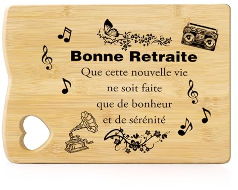 Cadeau Retraite Femme Homme Cadeau Retraite Pour Papa Maman Mamie Papy Tata Tonton Planche À Découper En Bambou Gravée Cuisine Original Pour Collègue Amie Frere Soeur Cadeaux Femme Homme