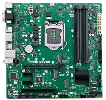 Spelmoderkort Fit For ASUS PRIME Q370M-C Q370 moderkort LGA 1151 for Xeon E-2176G/i7-8700 med Intel vPro ECC-minne 4K dubbel skärm mATX stationär dator