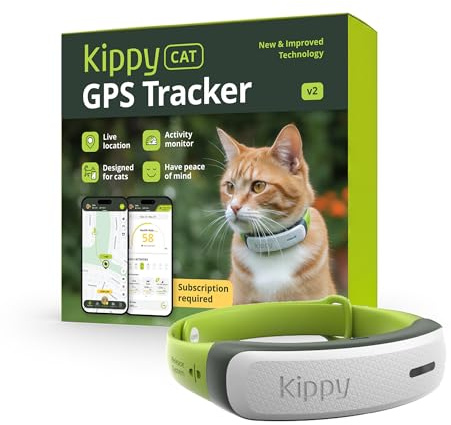 Kippy Cat V2 - Collare GPS per Gatti - Localizzatore e Tracker di Salute e Attività con Sistema Antistrozzo - Crea Confini Virtuali