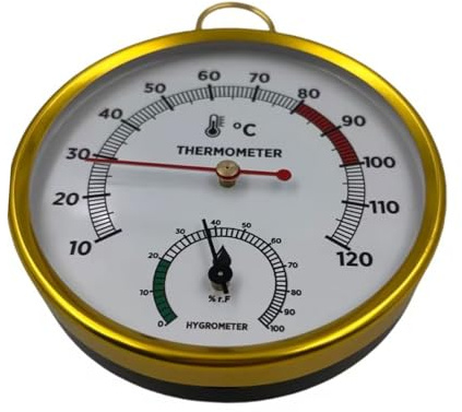 Thermometers Hygrometer Wall Mount Design for Sauna Bathroom Kitchen High Temperature Resistance ABS Meter for Home