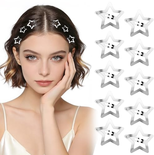 BUTBU Fermagli per Capelli, 10 Pezzi Fermagli Forma di Stella, per Donne e Ragazze,Graziosi Accessori per Capelli in Metallo