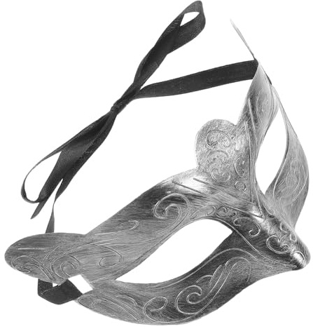 ibasenice Masque Design Artistique Unique Demi-visage Vintage Argenté en Plastique Style Prince Jazz pour Hommes et Femmes pour Fêtes Dansantes et Carnavals