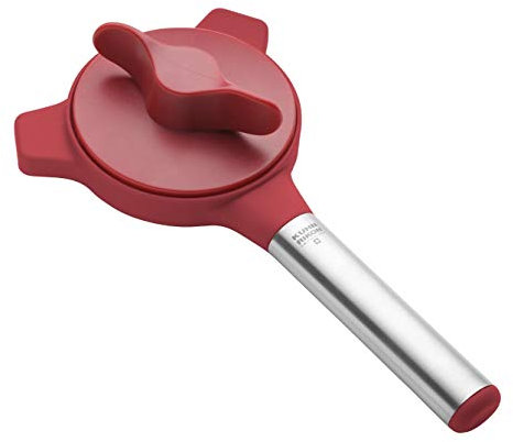 Kuhn Rikon Strain-Free Gripper Opener for Jars and Bottles, 8.75 x 4.25 x 2 inches, Red and Silver