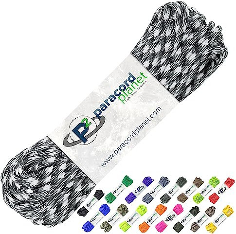 Paracord Planet 30 m Hanks Parachute 550 Schnur Typ III 7 Stränge Paracord Top 40 beliebtesten Farben (Urban Camo)