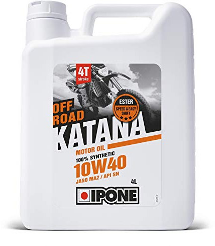 IPONE - Motoröl 4-Takt-Motorrad 10W40 Katana Off Road -100% synthetisch mit Estern - Schnelles und präzises Schalten - 4L-Kanister