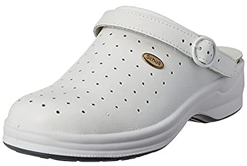 Scholl Unisex nya bonus medicinsk professionell träsko, Vitt, 38 EU